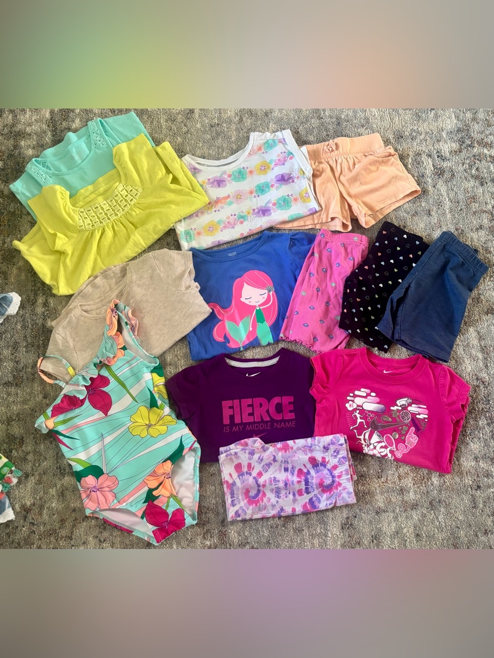 Lot of girls size 4 and 4t Cherokee Nike Circo Carters brands shorts shirts swim